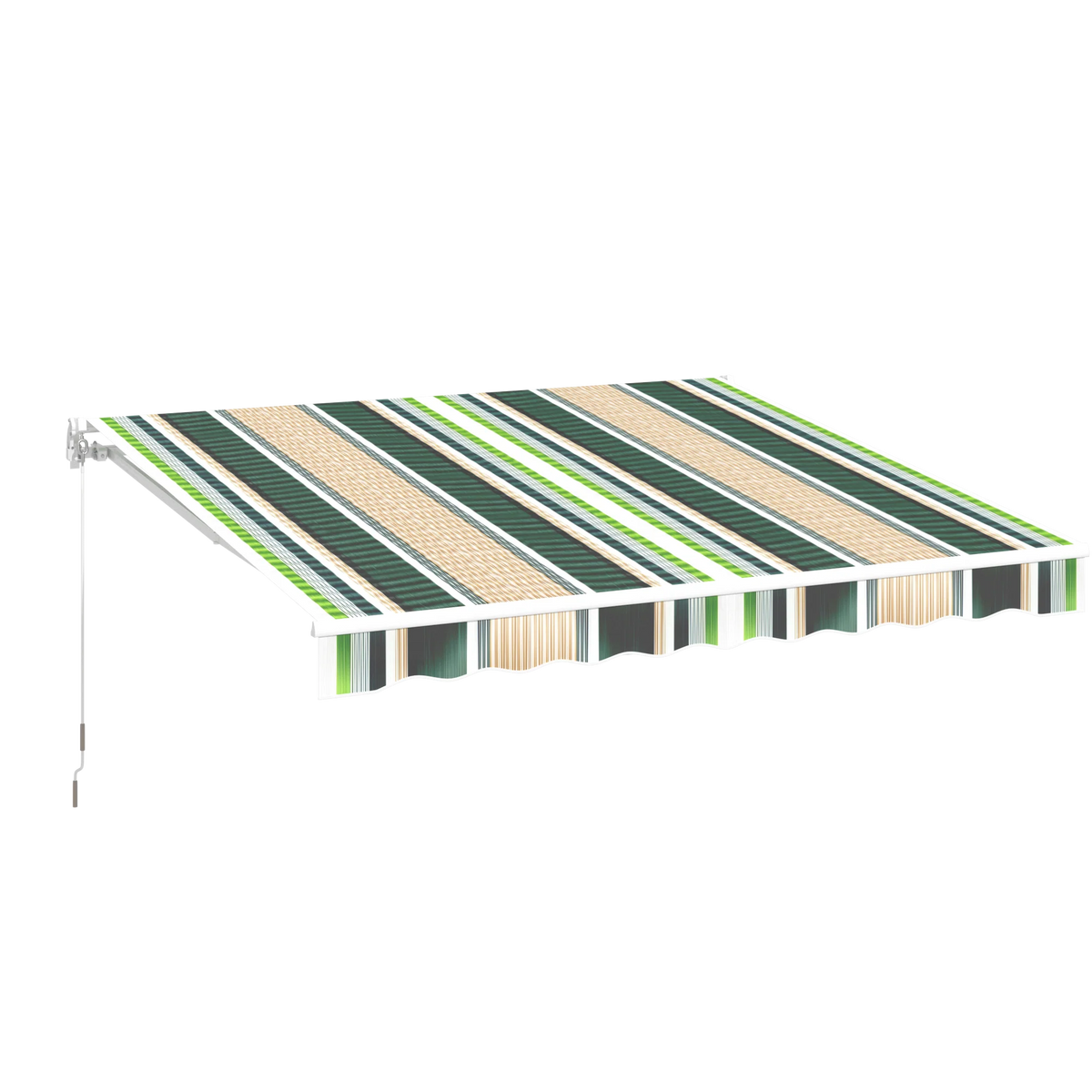 AECOJOY 8.2'×6.5' Manual Retractable Awning Sun Shade, Patio Awning Canopy