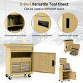 2 - in - 1 Rolling Tool Chest, 5-Drawer Tool Storage Cabinet with Wheels, Adjustable Shelf, Tool Box Organizer for Garage Warehouse Workshop