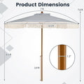 Tangkula 7Ft Patio Umbrella with Fringe for Deck Backyard Poolside