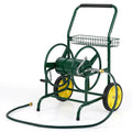 Garden Hose Reel Cart Holds 230FT of 5/8" Hose, Heavy - Duty Hose Cart with 2 Wheels & Storage Basket, Portable Water Hose Organizer for Yard