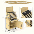 2 - in - 1 Rolling Tool Chest, 5-Drawer Tool Storage Cabinet with Wheels, Adjustable Shelf, Tool Box Organizer for Garage Warehouse Workshop
