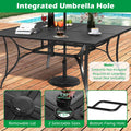 Tangkula 60" x 60" Metal Patio Dining Table for 8(60" x 60")
