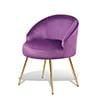 Monibloom Velvet Accent Chair, Modern Upholstered Single Sofa Side Chair, Comfy Barrel Club Living Room Armchair with Golden Metal Legs