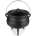 Bruntmor 8 - Quart Pre - Seasoned Cast Iron Cauldron - African Potjie Pot with Lid - 3 - Legged Pot for Even Heat Distribution - Outdoor Cast Iron Dutch Oven Cookware for Campfire Cooking and Boiling