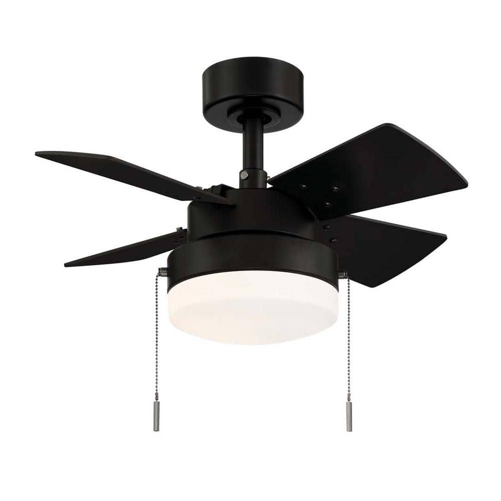Hampton Bay YG922B - MBK Metarie II 24 in. Indoor Matte Black Ceiling Fan with Light