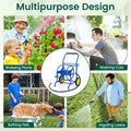 Garden Hose Reel Cart Holds 230FT of 5/8" Hose, Heavy - Duty Hose Cart with 2 Wheels & Storage Basket, Portable Water Hose Organizer for Yard