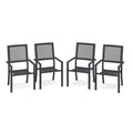 AECOJOY Outdoor Patio Dining Chairs with Armrest, Stackable Arm Chairs
