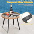 Tangkula 3 Piece Patio Bistro Set with Metal Frame for Balcony