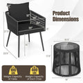 Tangkula 3 Pieces Patio Rattan Bistro Conversation Set