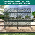 Accreate Decorative Wrought Privacy Screen - Easy Snap - Together Room Divider for Indoor/Outdoor Use, Breathable Wind - Resistant Partition with Anti - Tip Base (6x3.8ft)