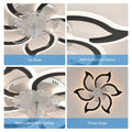 Garwarm Dimmable Ceiling Fan with Light and Remote Control, 27" Small Flush Mounted Ceiling Fan