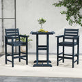 Adirondack Bar Chairs Set of 2/4, 29" HDPE Bar Height Outdoor Stools w/ Backrest & Footrest, All-Weather Backyard Patio High-Top Chairs