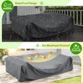 AECOJOY 4 Piece Metal Patio Furniture Set with Waterproof Cover, Convertible Outdoor Daybed with Coffee Table