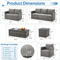 AECOJOY 7 PCS Outdoor Patio Furniture Sets with 2 Storage Boxes, Grey