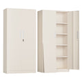 SOLAURA 71" Metal Garage Storage Cabinet with Locking Doors and Adjustable Shelves for Home, Office(Black)