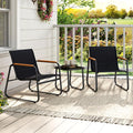 Tangkula 3 Pieces Patio Bistro Set Outdoor Fabric Conversation Set