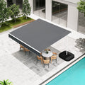 AECOJOY Free Standing Retractable Awning, 10'x8' Patio Awnings Outdoor Manual Sun Shade Shelter, Dark Grey