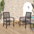 AECOJOY Outdoor Patio Dining Chairs with Armrest, Stackable Arm Chairs