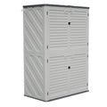AECOJOY 61.6 Cu.ft Outdoor Resin Storage Shed with Easy Lift Hinges, Weatherproof Tall Unit with 4 Doors