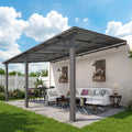 AECOJOY 16x10 Outdoor Hardtop Gazebo Adjustable Height (6.5-9.8Ft) Pergola for Patio