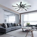 Garwarm Dimmable Ceiling Fan with Light and Remote Control, 27" Small Flush Mounted Ceiling Fan