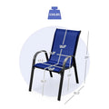 Set of 4 Outdoor Stackable Dining Chairs with Breathable Fabric, All Weather Patio Dining Chairs, 330LBS Heavy Duty Rustproof Steel Frame