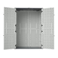 AECOJOY 61.6 Cu.ft Outdoor Resin Storage Shed with Easy Lift Hinges, Weatherproof Tall Unit with 4 Doors