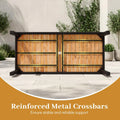Tangkula 58" Rectangular Patio Dining Table for 6 Acacia Wood Outdoor Table