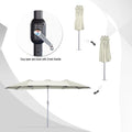 AECOJOY 15x9ft Double-Sided Patio Umbrella, Ivory