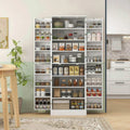 Spaco 17-Tier Kitchen Small Pantry Cabinet with 2 Doors and 6 Adjustable Shelves, Cabinet Pantry, Freestanding 5-Tier Shelving Pantries