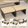 Tangkula 3 Pieces Patio PE Wicker Furniture Set with Cushions