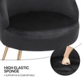 Monibloom Velvet Accent Chair, Modern Upholstered Single Sofa Side Chair, Comfy Barrel Club Living Room Armchair with Golden Metal Legs