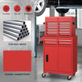 2 - in - 1 Rolling Tool Chest, 5-Drawer Tool Storage Cabinet with Wheels, Adjustable Shelf, Tool Box Organizer for Garage Warehouse Workshop