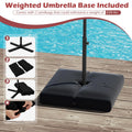 Tangkula 10ft Solar Patio Umbrella with Base Included