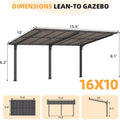 AECOJOY 16' x 10' Gazebo Outdoor Pergola for Patio,10x16 Pergola Carport