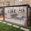 Clear Outdoor Clear PVC Tarp Curtain, Waterproof, Tear - Resistant, 8x16ft for Patios, Decks, Balconies, and Commercial Use