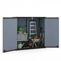 23.5 Cu.ft Outdoor Storage Shed, 175 Gallon All-Weather Resin Patio Deck Box with Floor & Lockable Door, Waterproof Horizontal Garden Tool Shed