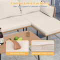 Tangkula 3 Pieces L-Shaped Patio Furniture Set for Backyard Porch Balcony