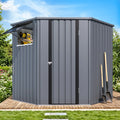 AECOJOY Corner 6x6 Storage Sheds & Outdoor Storage with Openable Windows & Lockable Doors, Utility and Tool Storage