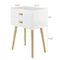 Syngar Nightstand Set of 2, Modern Bedside Tables with 2 Drawers, Storage Shelf and Wood Handles, White Bedroom Furniture