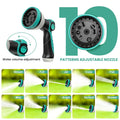 AUOSHI Retractable Garden Hose Reel 1/2" 100ft Automatic Hose Reel with 10 Function Sprayer Nozzle Wall Mount 180 Deg Swivel Bracket Hose Reel