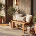 Tangkula 41.5" Patio Backless Bench with Slatted Seat