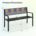 Tangkula 50" Metal Patio Park Bench