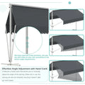 AECOJOY Free Standing Retractable Awning, 13'x10' Dual Side Patio Awnings Outdoor Manual Sun Shade Shelter, Dark Grey
