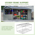 AECOJOY 8x12 FT Outdoor Metal Storage Shed with Additional Side Door, Large Tool Shed with 2 Lockable Doors
