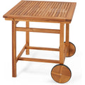 AECOJOY Acacia Wood Outdoor Dining Table for 4, Foldable Top Patio Table with Wheels