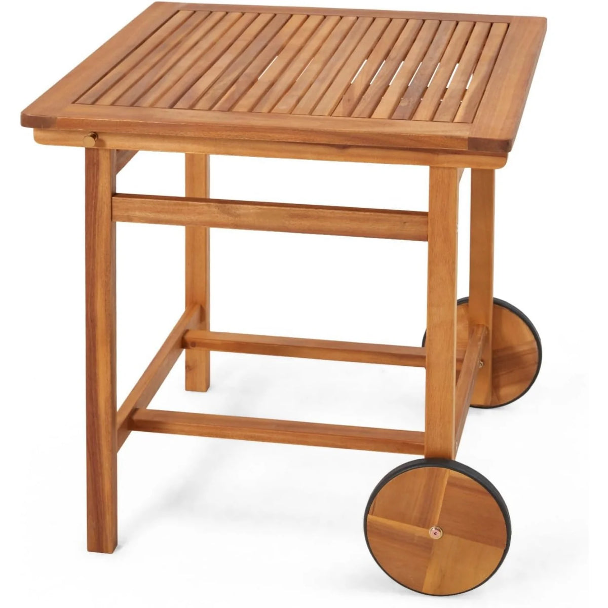 AECOJOY Acacia Wood Outdoor Dining Table for 4, Foldable Top Patio Table with Wheels