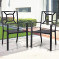 AECOJOY Metal Dining Chairs, Outdoor Patio Dining Chairs with Armrest