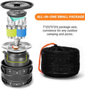 16pcs Camping Cookware Set with Folding Camping Stove, Non - Stick Lightweight Pot Pan Kettle Set with Stainless Steel Cups Plates Forks Knives Spoons for Camping Backpacking Outdoor Picnic