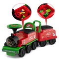 6V 2 - Seater Ride On Train with Detachable Carriage, Under - Seat Storage, Whistle & Flashing LED Lights, Trackless Electric Ride On Toy for Kids